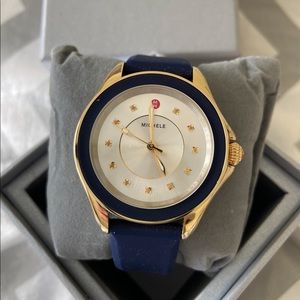 Michele Two-Tone Navy Silicone Watch